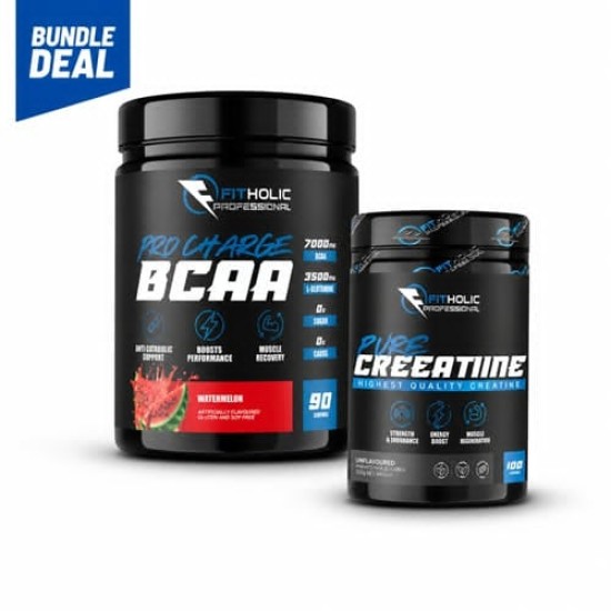 Промо пакет Fitholic Professional Pro Charge BCAA + Fitholic Professional Pure Creatine на изгодни цени Промо пакет Fitholic Professional Pro Charge BCAA + Fitholic Professional Pure Creatine на супер цена