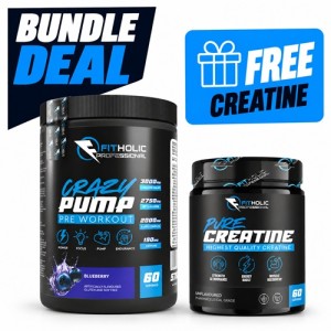 Fitholic Professional Crazy Pump 570 гр / 60 servings + Creatine Monohydrate 300 g FREE
