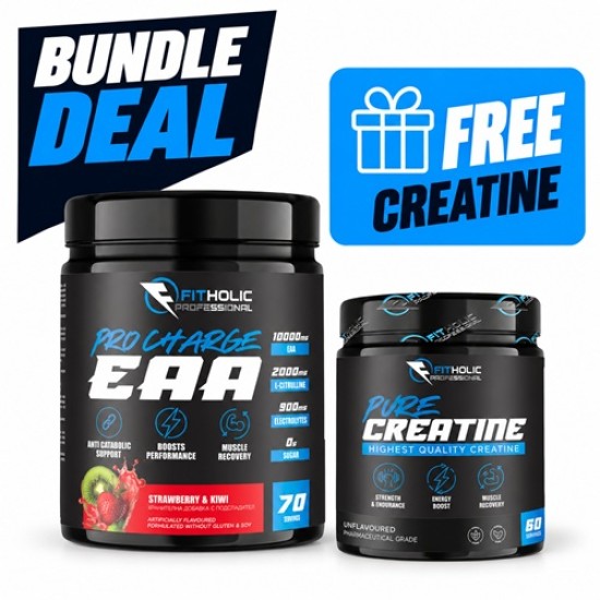 Fitholic Professional Pro Charge EAA 70 servings + Creatine Monohydrate 300 g FREE на супер цена