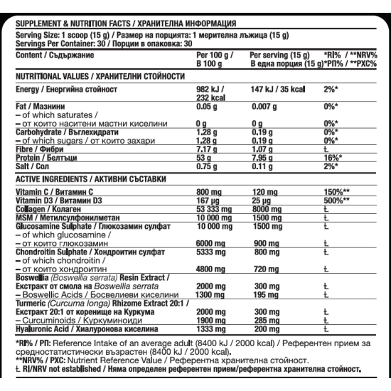 Fitholic Professional Flex Support Advanced Joint Support with Collagen, Glucosamine, Chondroitin & MSM, 450 g на супер цена