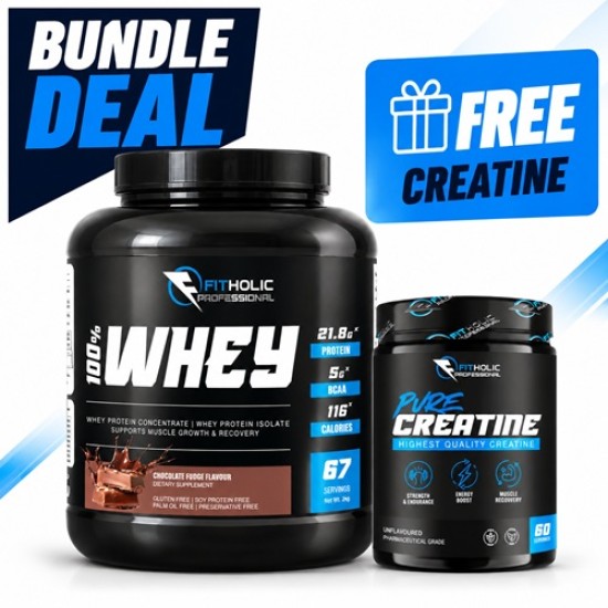 Fitholic Professional Whey Protein Blend 2 kg + Creatine Monohydrate 300 g FREE на супер цена