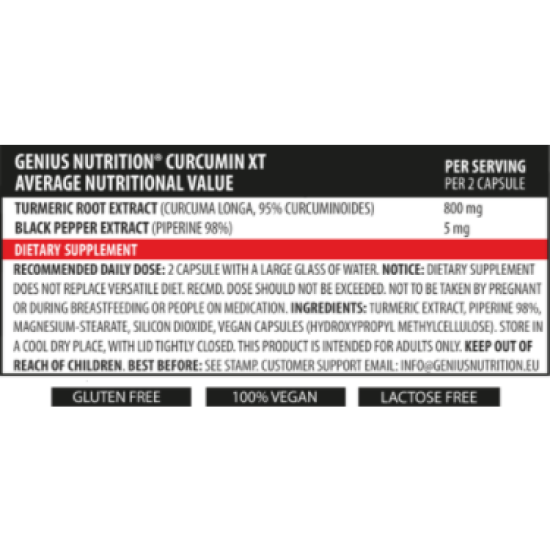 Genius Nutrition CURCUMIN-XT / 90 Caps на супер цена