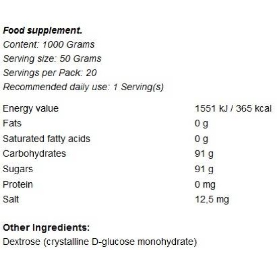 GymBeam Dextrose / 1000 гр на изгодни цени GymBeam Dextrose / 1000 гр на супер цена