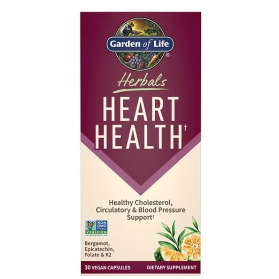 Garden Of Life Herbals Heart Health | with Bergamot & K2 30 капсули на супер цена