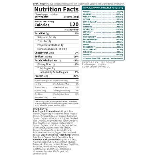 Garden Of Life RAW Protein / Beyond Organic Protein Formula / Unflavoured 560 гр на супер цена