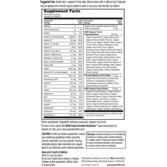 Garden Of Life Vitamin Code / RAW Prenatal 90 капсули на супер цена