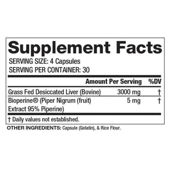 Gaspari Nutrition Proven Grassfed Beef Liver 120 капсули на супер цена