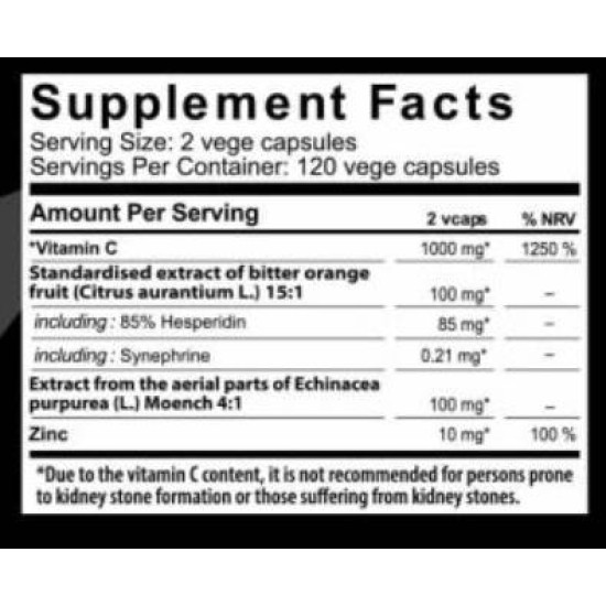 Hero.Lab Vitamin C 1000 mg + Bioflavonoids 120 капсули на изгодни цени Hero.Lab Vitamin C 1000 mg + Bioflavonoids 120 капсули на супер цена