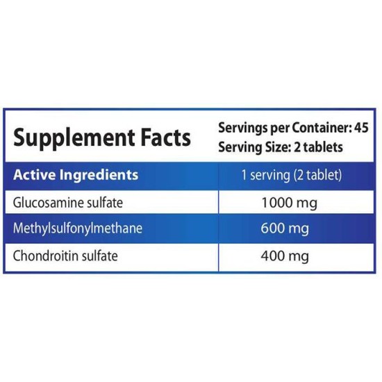 HS Labs Glucosamine + Chondroitin + MSM 90 таблетки на супер цена