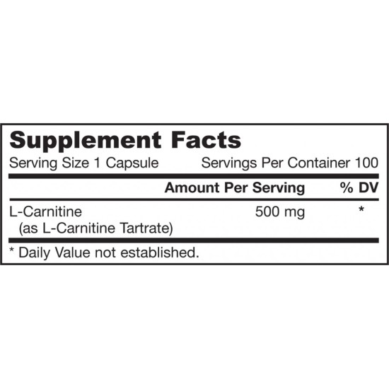 Jarrow Formulas L-Carnitine (l- карнитин) 100 капс./ 500 мг. на изгодни цени Jarrow Formulas L-Carnitine (l- карнитин) 100 капс./ 500 мг. на супер цена