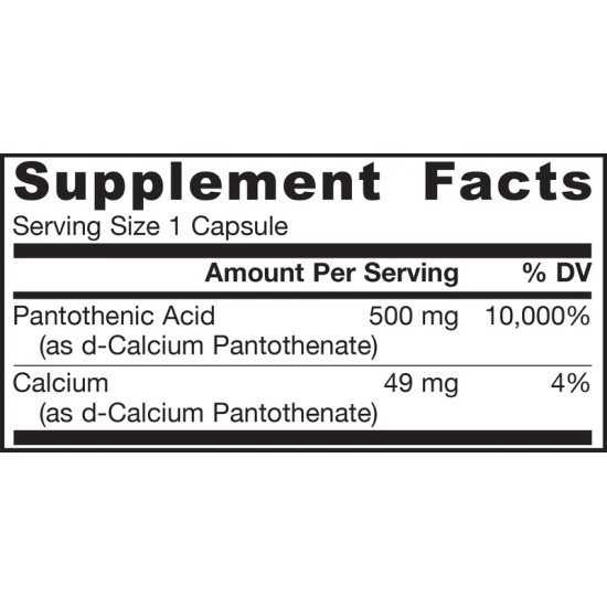 Jarrow Formulas Pantothenic Acid B5 500 мг / 100 капсули на супер цена