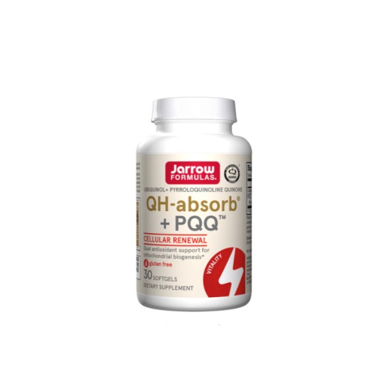 Jarrow Formulas Ubiquinol+PQQ - QH-absorb® + PQQ™ 30 гел капсули на изгодни цени Jarrow Formulas Ubiquinol+PQQ - QH-absorb® + PQQ™ 30 гел капсули на супер цена