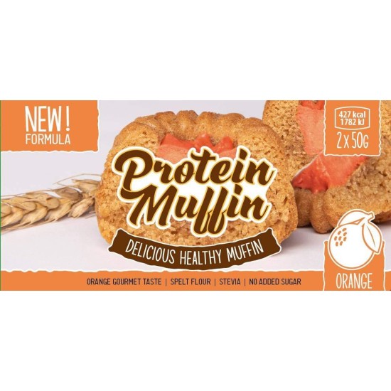 KT SPORTLINE NEW PROTEIN MUFFIN 2 X 50G - ORANGE на супер цена