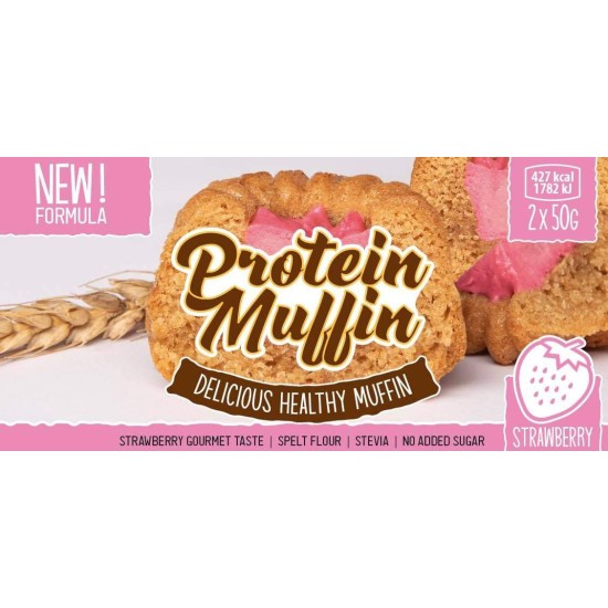 KT SPORTLINE NEW PROTEIN MUFFIN 2 X 50G -STRAWBERRY на супер цена