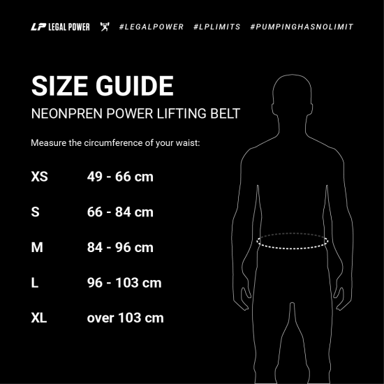 LEGAL POWER Neonprene Belt Black - Неопренов тренировъчен колан с велкро на супер цена
