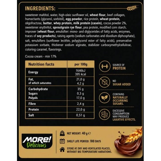 MHN | More Healthy Nutrition Protein Brownie with Zero Added Sugar 22% High Protein 40 гр на изгодни цени MHN | More Healthy Nutrition Protein Brownie with Zero Added Sugar 22% High Protein 40 гр на супер цена