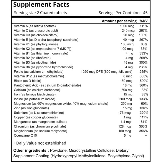 MLO ADVANCED 24/7 Vitamins & Minerals 90 таблетки / 45 дози на супер цена