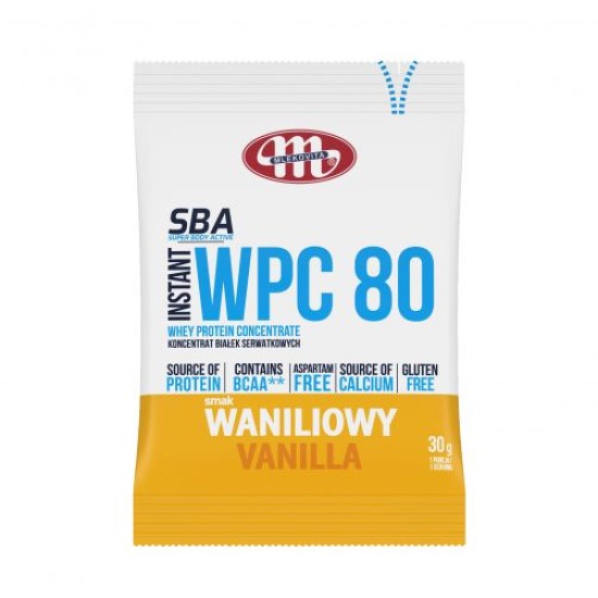 LEKOVITA SUPER BODY ACTIVE WPC 80 INSTANT WHEY PROTEIN CONCENTRATE VANILLA30 гр на супер цена