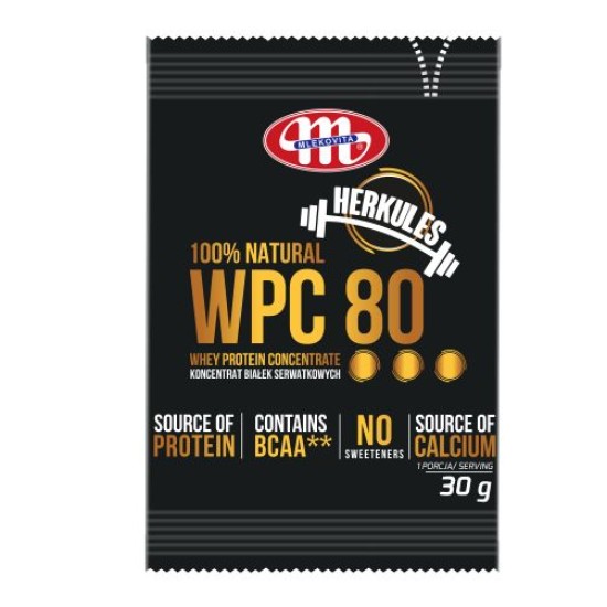 MLEKOVITA WHEY PROTEIN CONCENTRATE WPC 80 HERKULES 30 гр на супер цена