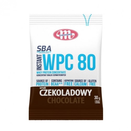 MLEKOVITA SUPER BODY ACTIVE WPC 80 INSTANT WHEY PROTEIN CONCENTRATE CHOCOLATE 30 гр на супер цена