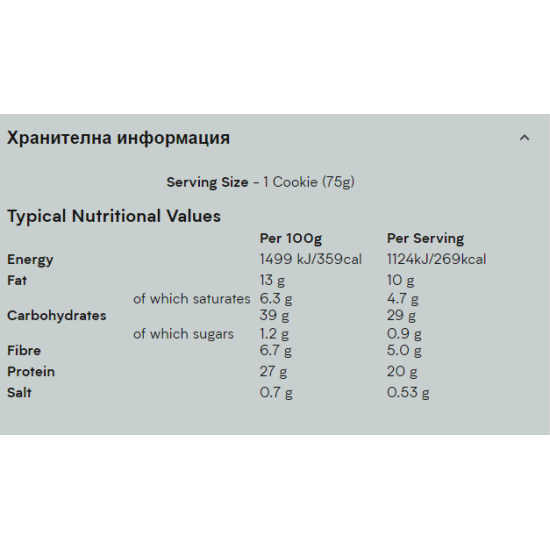 MyProtein Protein Filled Cookie 75 гр на супер цена