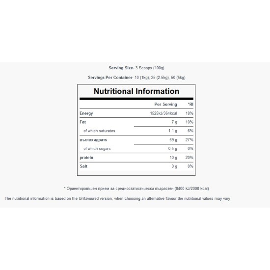 MyProtein Instant Oats Unflavoured 2500 гр на супер цена