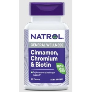 Natrol Cinnamon Biotin Chromium 60 таблетки Natrol Cinnamon Biotin Chromium 60 таблетки