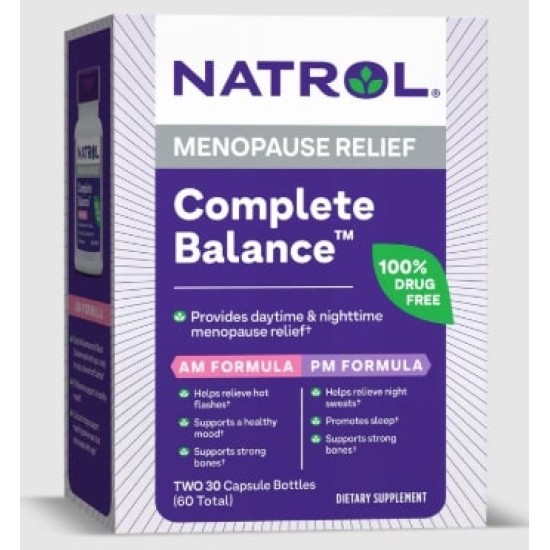 Natrol Complete Balance for Menopause AM/PM 2х30 капсули на изгодни цени Natrol Complete Balance for Menopause AM/PM 2х30 капсули на супер цена