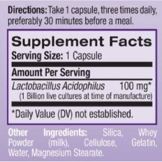 Natrol Acidophilus Probiotic 100 мг / 100 капсули на супер цена