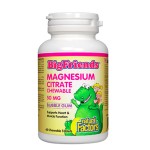 NATURAL FACTORS Big Friends Magnesium Citrate for Children / 60 дъвчащи таблетки на супер цена