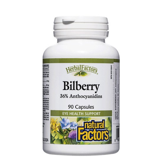 NATURAL FACTORS Bilberry 345 мг / 90 капсули на супер цена