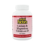 NATURAL FACTORS Calcium & Magnesium Citrate with D 90 таблетки на супер цена
