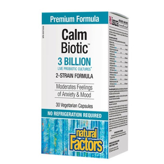 NATURAL FACTORS Calm Biotic® 3 Billion Live Probiotic Cultures / 30 капсули на супер цена