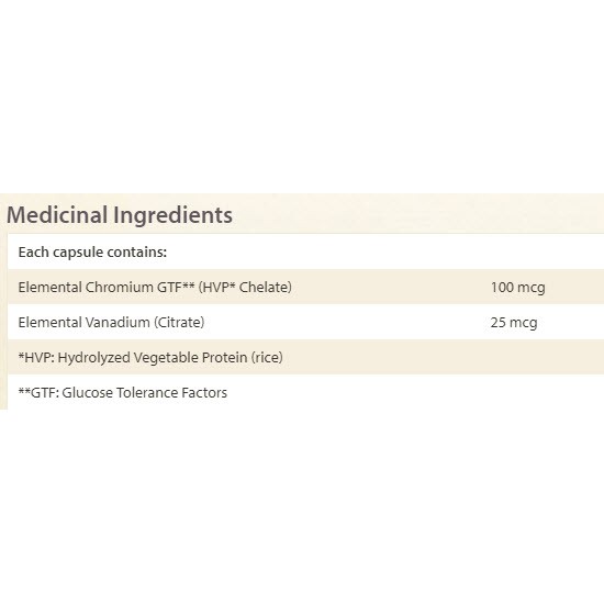 Natural Factors Chromium & Vanadium 125 мг / 90 капсули на супер цена