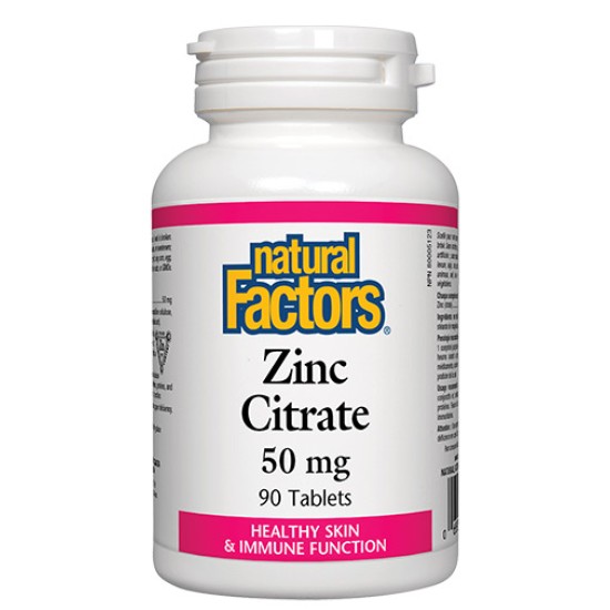 NATURAL FACTORS Zinc Citrate 50 мг / 90 таблетки на изгодни цени NATURAL FACTORS Zinc Citrate 50 мг / 90 таблетки на супер цена