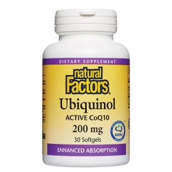 NATURAL FACTORS Ubiquinol Active CoQ10 200 мг / 30 гел капсули