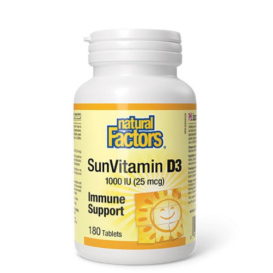 NATURAL FACTORS Vitamin D3 1000 IU / 180 таблетки на супер цена