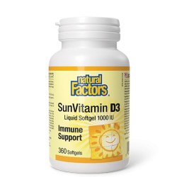 NATURAL FACTORS Vitamin D3 1000 IU / 360 гел капсули