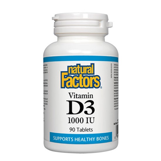 NATURAL FACTORS Vitamin D3 1000 IU / 90 таблетки на супер цена