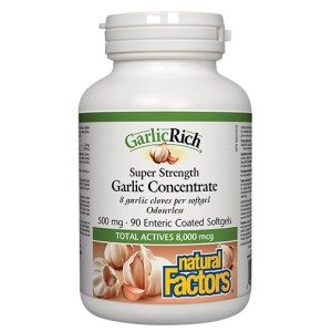 NATURAL FACTORS GarlicRich Super Strength Garlic Concentrate 500 мг / 90 гел капсули