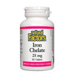 NATURAL FACTORS Iron Chelate 25 мг / 90 таблетки на изгодни цени NATURAL FACTORS Iron Chelate 25 мг / 90 таблетки на супер цена