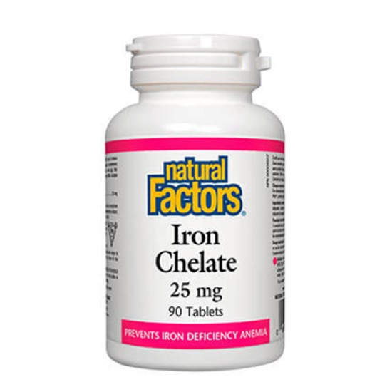 NATURAL FACTORS Iron Chelate 25 мг / 90 таблетки на изгодни цени NATURAL FACTORS Iron Chelate 25 мг / 90 таблетки на супер цена