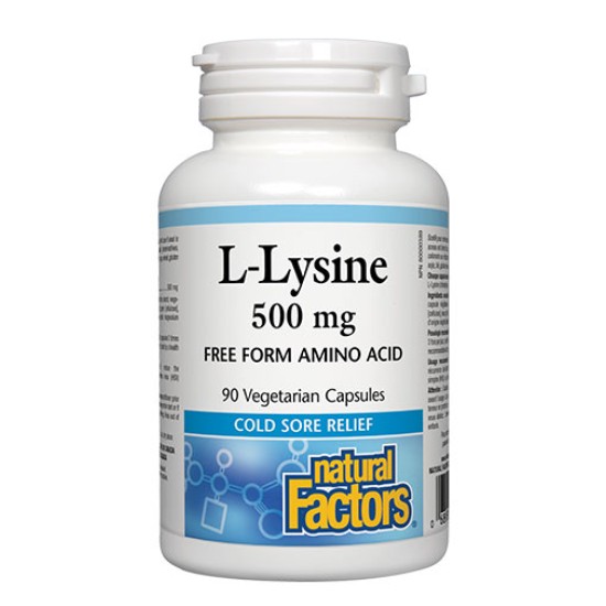 NATURAL FACTORS L-Lysine 500 мг / 90 капсули на изгодни цени NATURAL FACTORS L-Lysine 500 мг / 90 капсули на супер цена