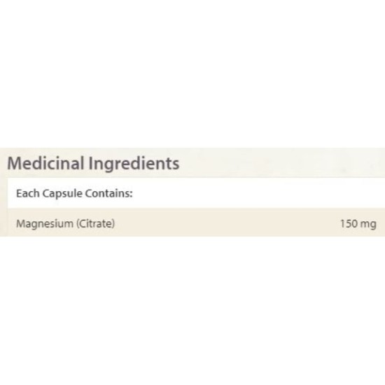 NATURAL FACTORS Magnesium Citrate 150 мг / 60 дъвчаща таблетки на супер цена