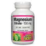 NATURAL FACTORS Magnesium Citrate 150 мг / 60 дъвчаща таблетки на супер цена