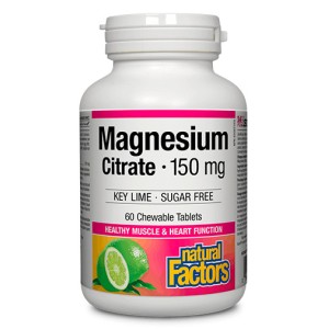 NATURAL FACTORS Magnesium Citrate 150 мг / 60 дъвчаща таблетки