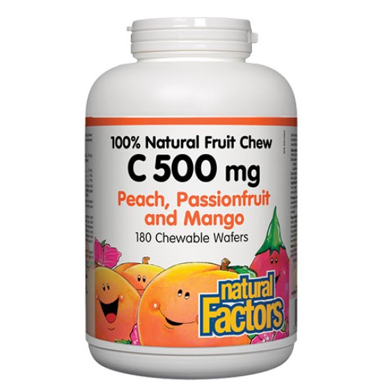 NATURAL FACTORS Vitamin C 500 мг Chewable Frutti / 90 таблетки на изгодни цени NATURAL FACTORS Vitamin C 500 мг Chewable Frutti / 90 таблетки на супер цена