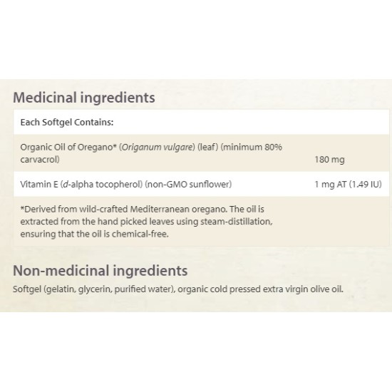 NATURAL FACTORS Oil of Oregano 180 мг / 60 гел капсули на супер цена