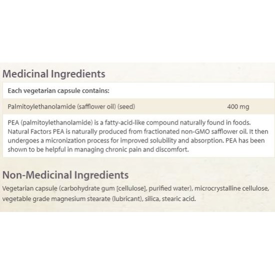 NATURAL FACTORS PEA400 Palmitoylethanolamide / 90 капсули на супер цена