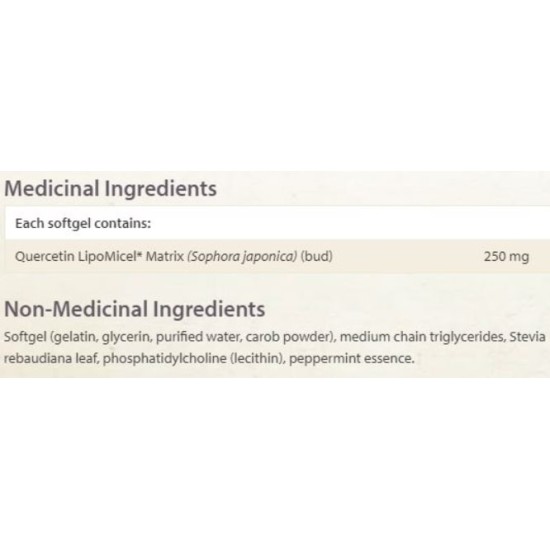NATURAL FACTORS Quercetin 250 мг LipoMicel Matrix / 30 гел капсули на супер цена